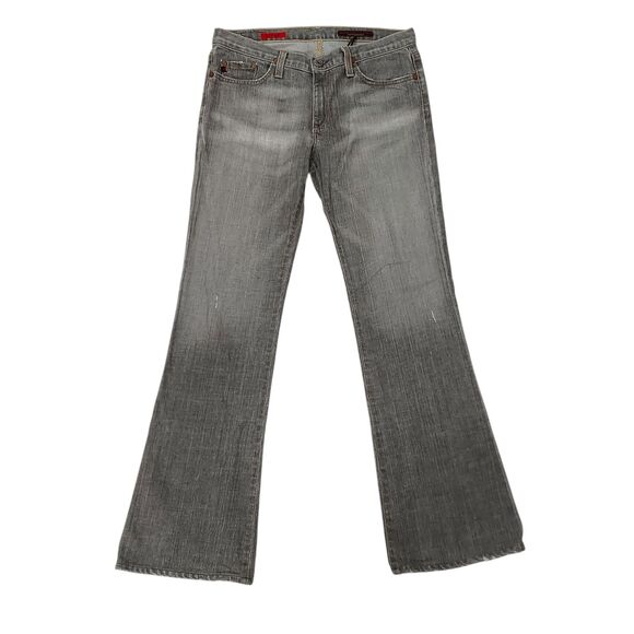 AG Adriano Goldschmied The Angel Flared Jeans Womens 29 Gray Distressed Denim - Picture 1 of 12
